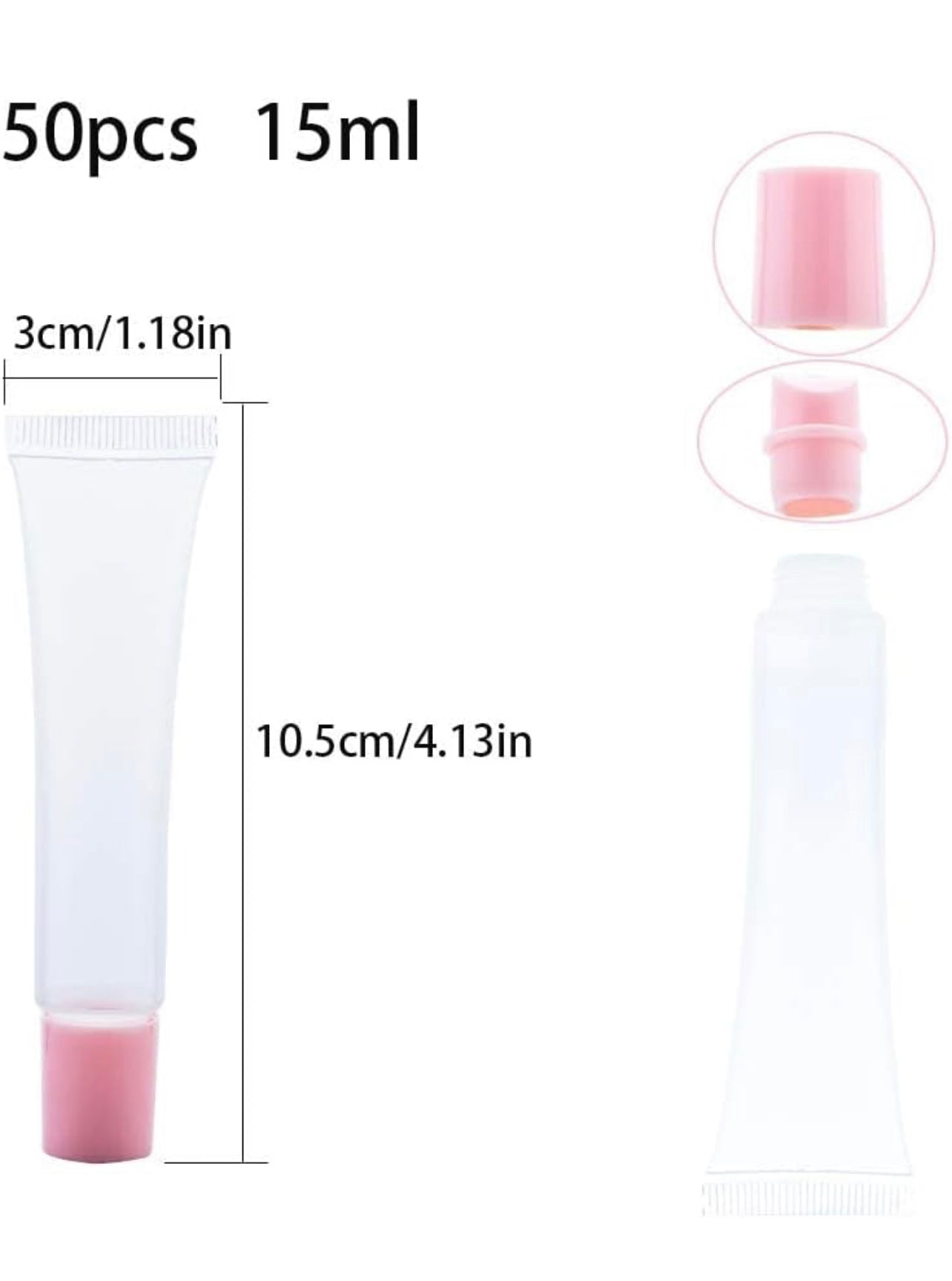 50Pcs 15ml Lip Gloss Squeeze Tubes