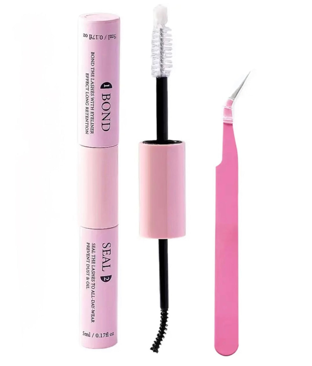Eyelash Glue Bond and Seal & Lash Tweezers Set