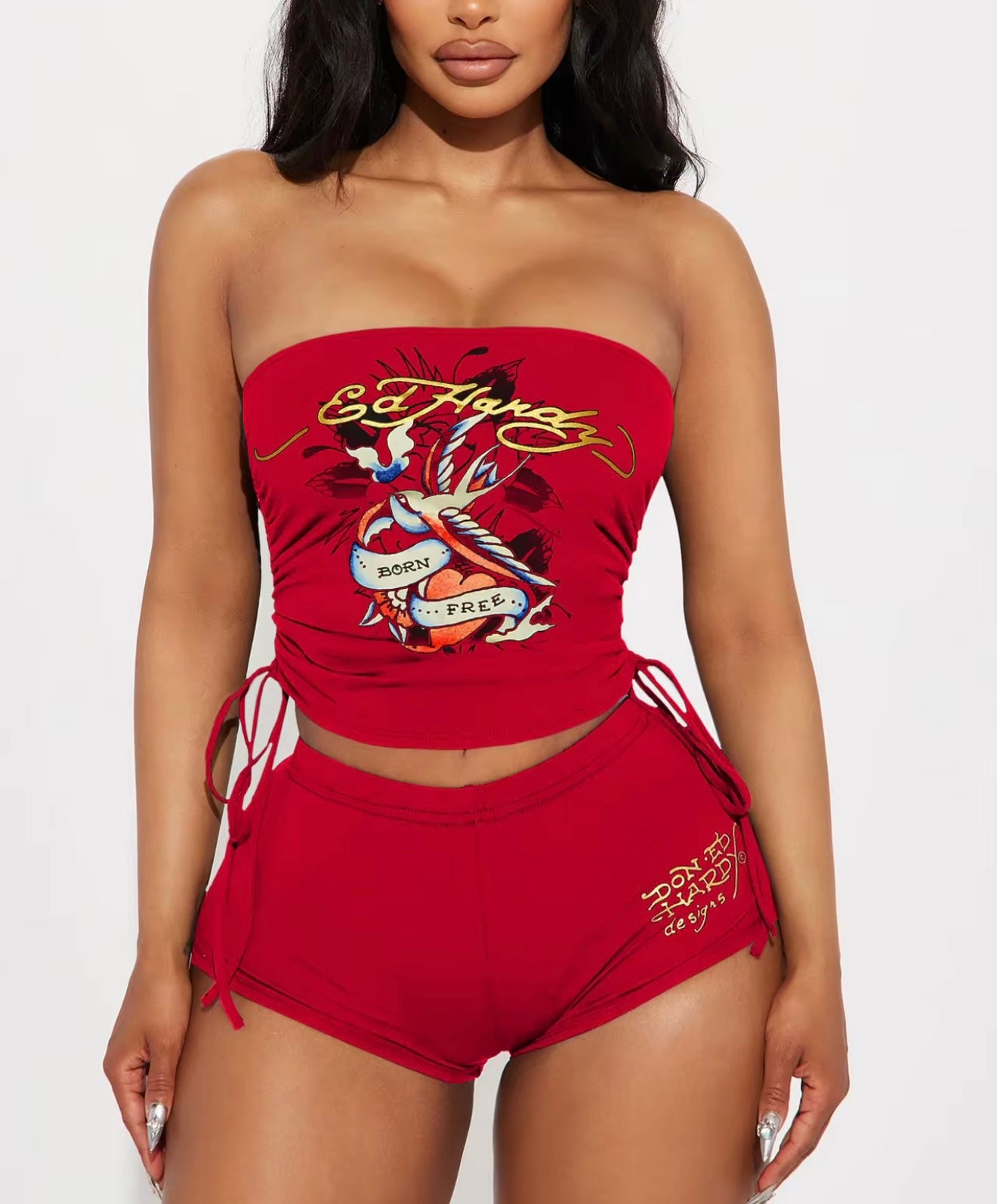 Ed Hardy Shorts & Tube Top Set
