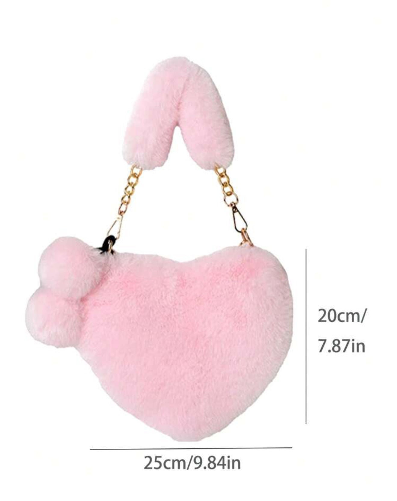 Furry Heart Shaped Handbag