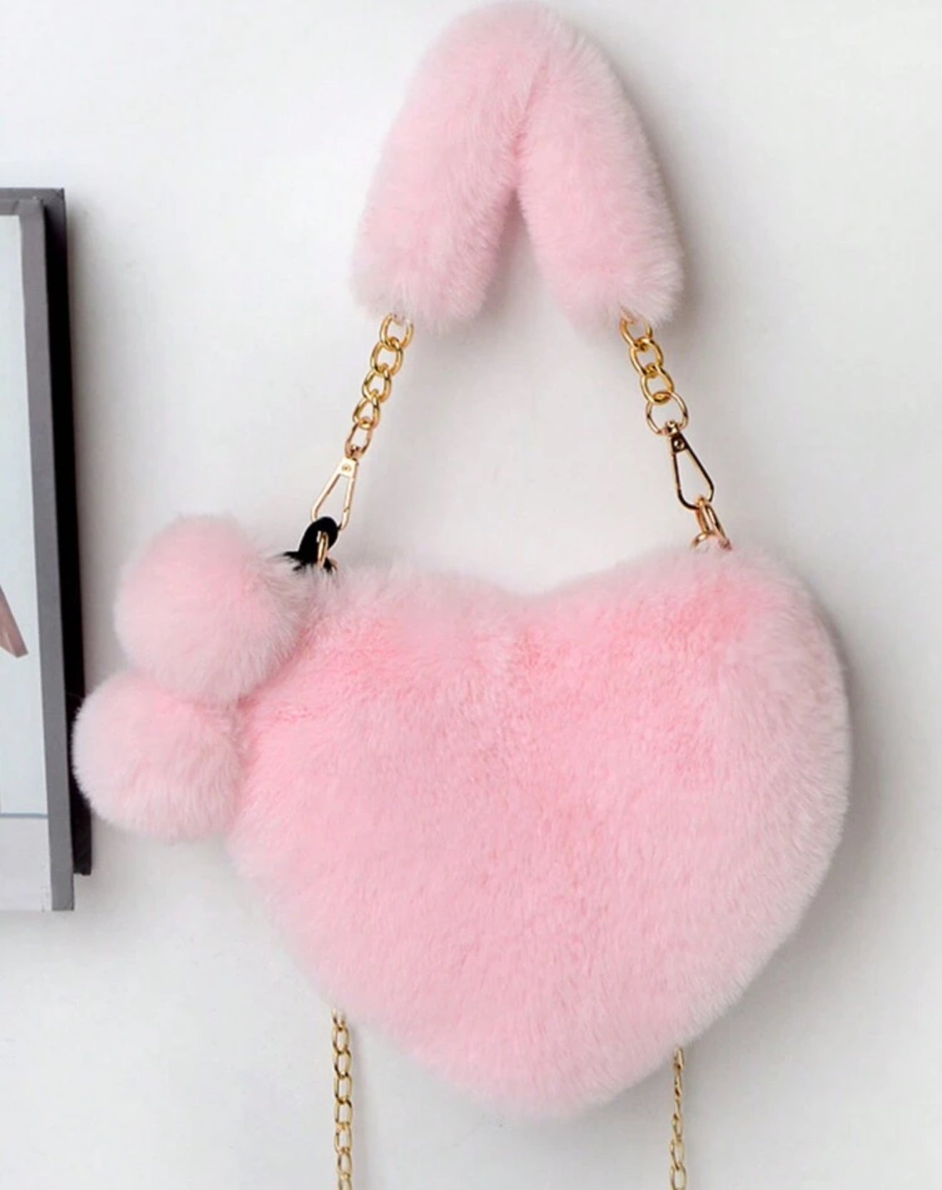 Furry Heart Shaped Handbag