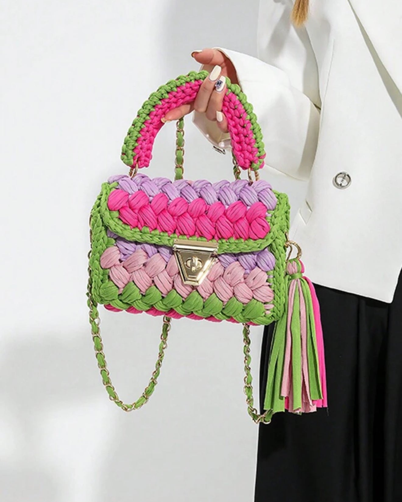 Vibrant Crochet Crossbody Bag