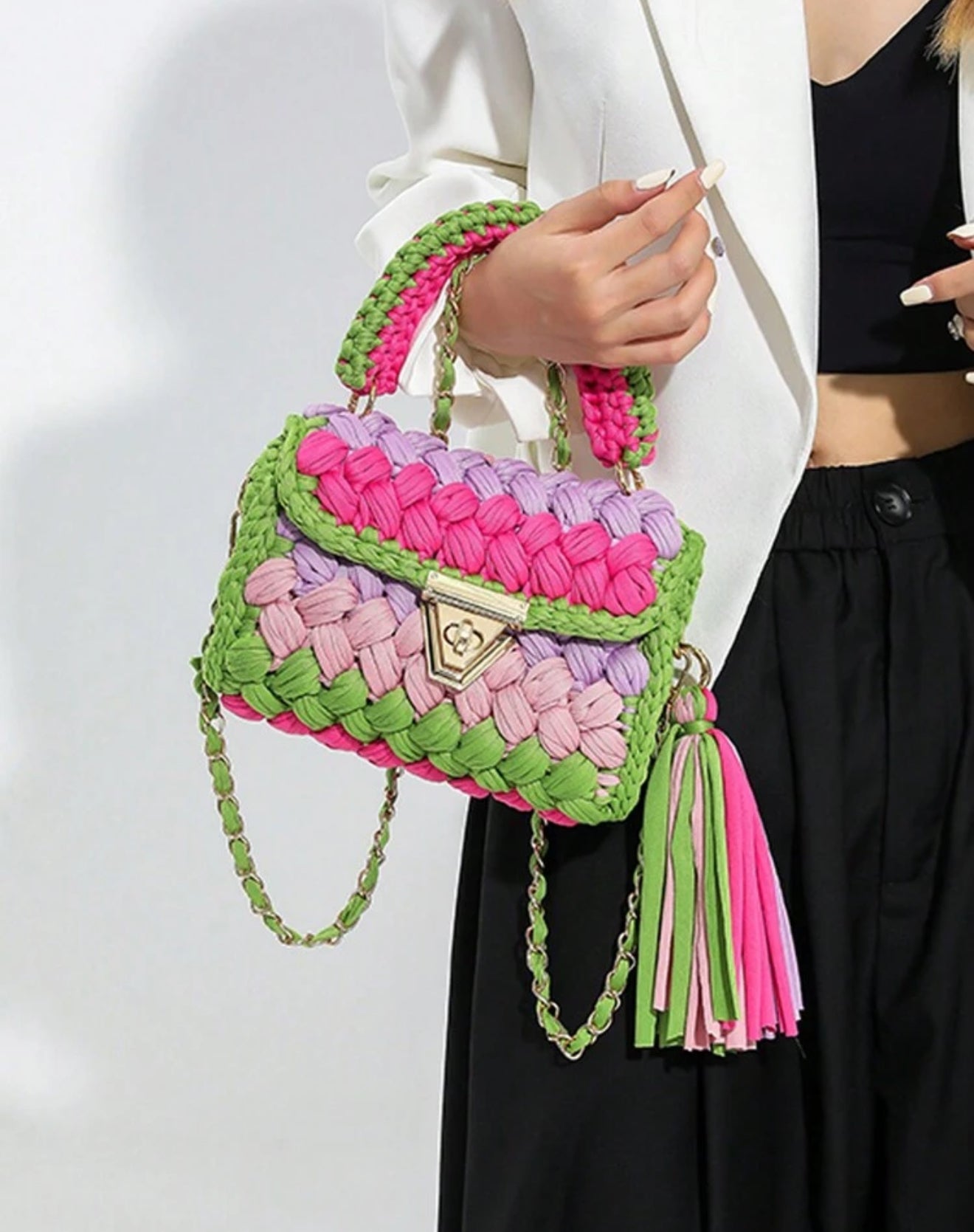 Vibrant Crochet Crossbody Bag