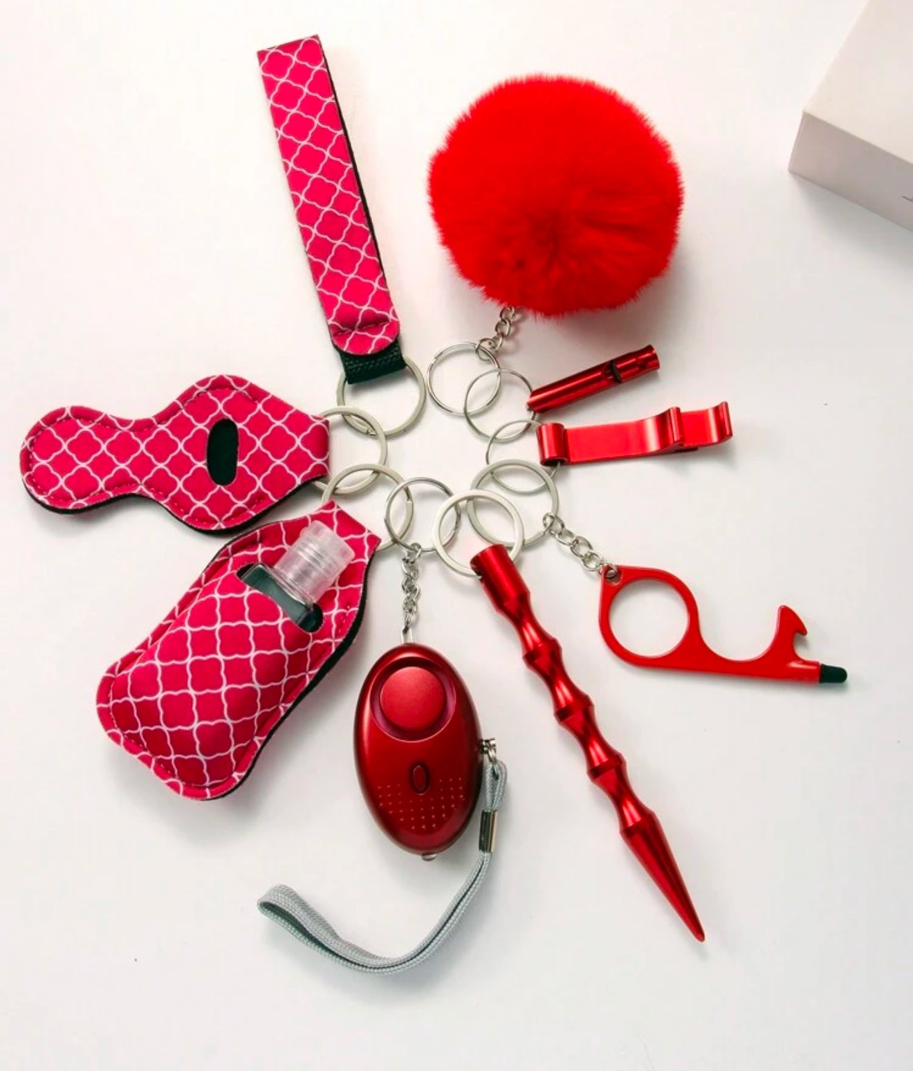 Red Self Defense Keychain