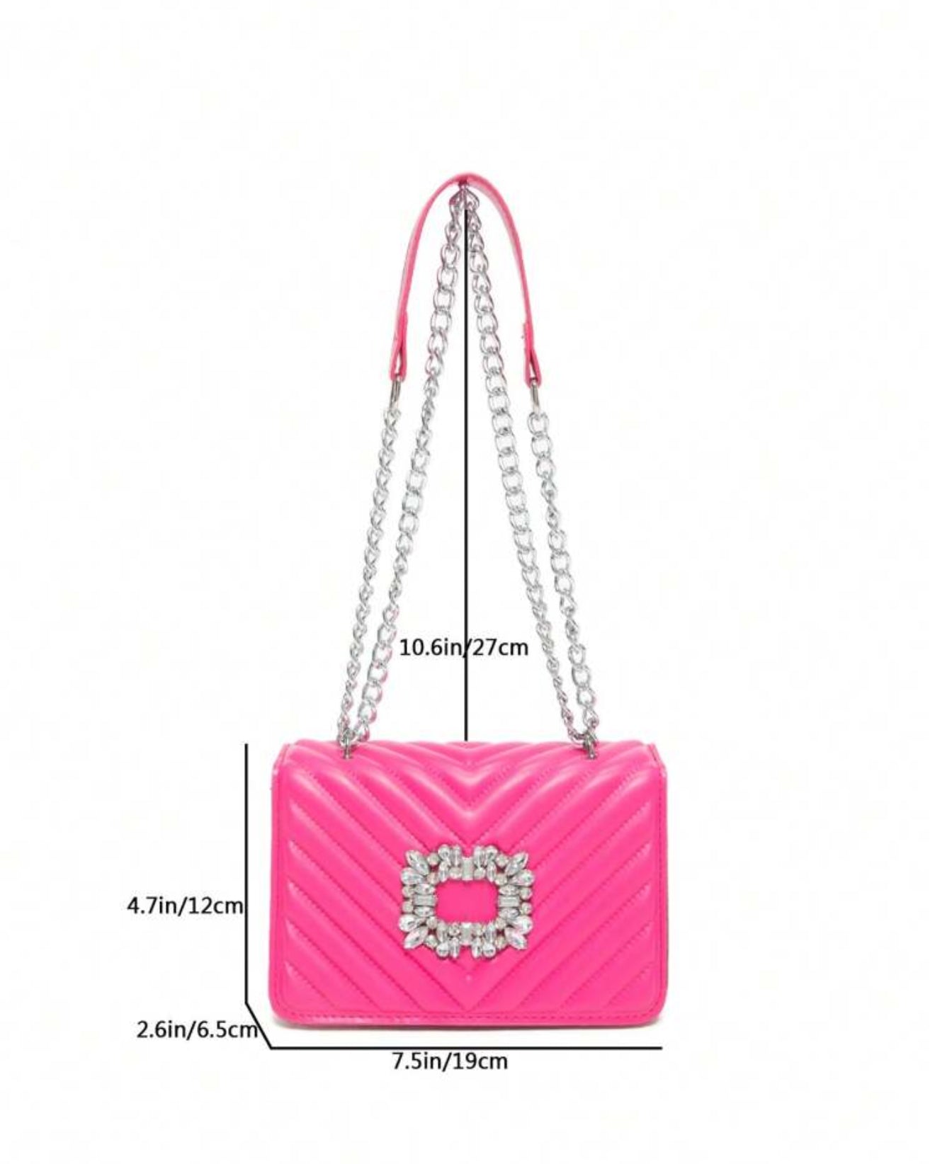 Rhinestone Imbedded Square Bag