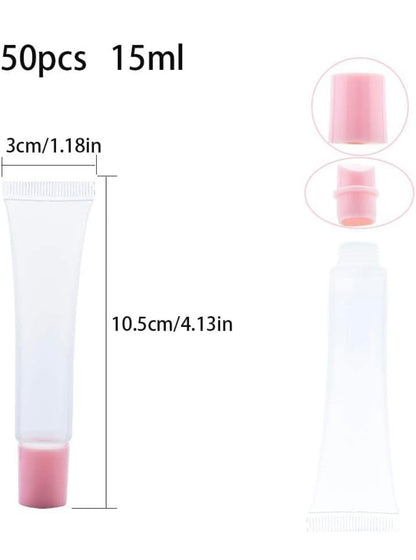 50Pcs 15ml Lip Gloss Squeeze Tubes