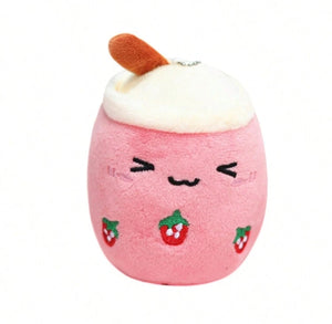 Boba Tea Cup Shaped Plush Toy Keychain
