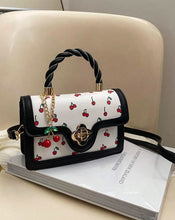 Load image into Gallery viewer, Cute Cherry Printed Fashionable High-Class Lady Square PU Handbag
